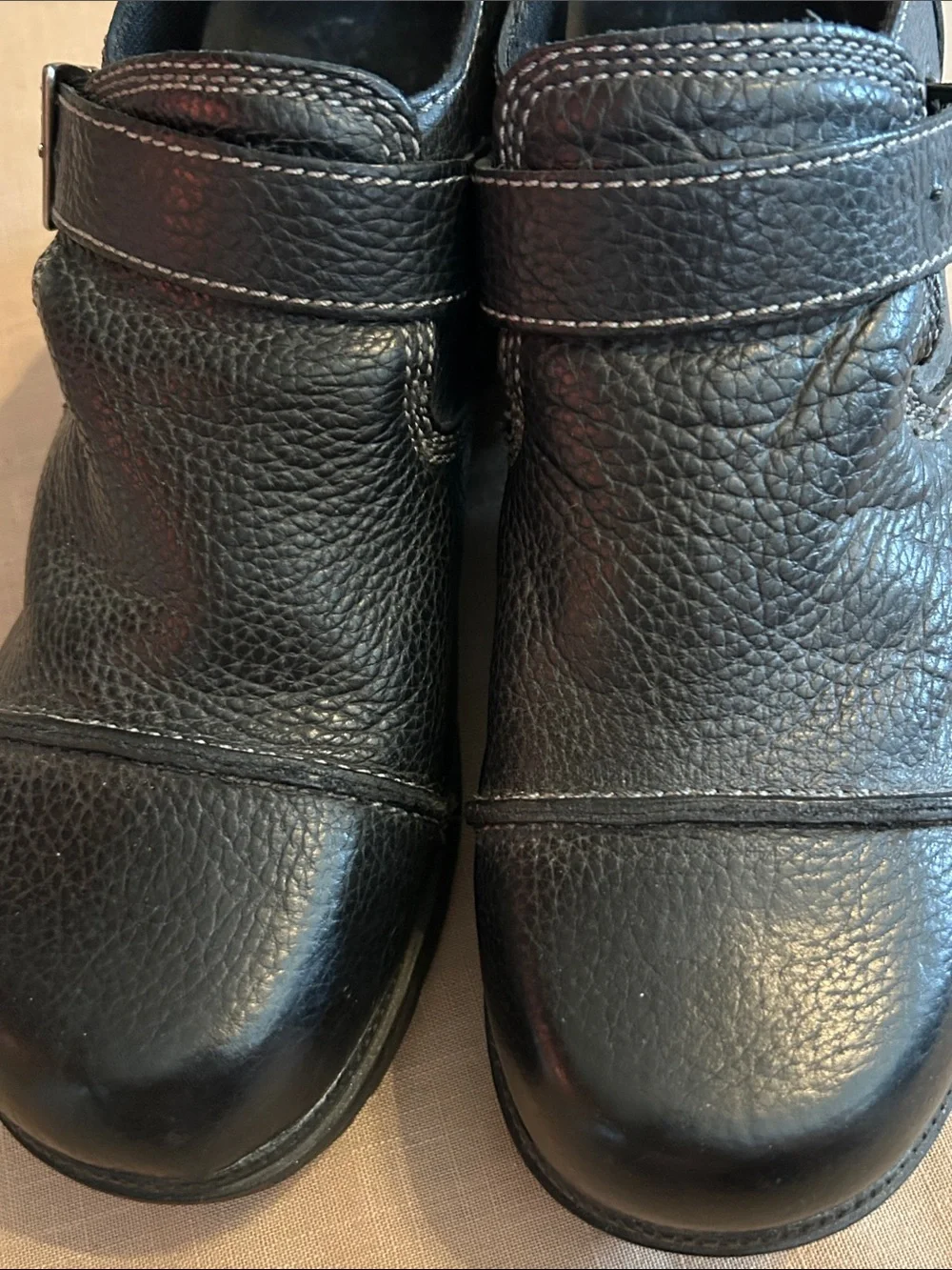 EUC Harley-Davidson Black Leather Slip-On Loafers with Strap